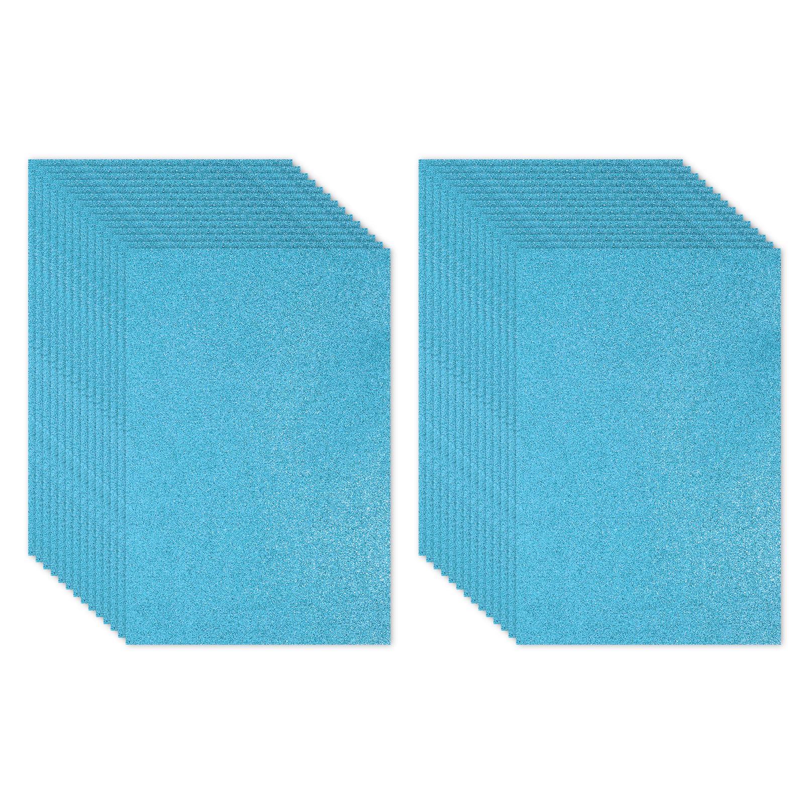 PATIKIL 30Sheets Light Blue EVA Glitter Foam Sheet 11.8 x 7.9 Inch 2mm Thick Sparkle Craft Foam Sheet for Crafts DIY Project