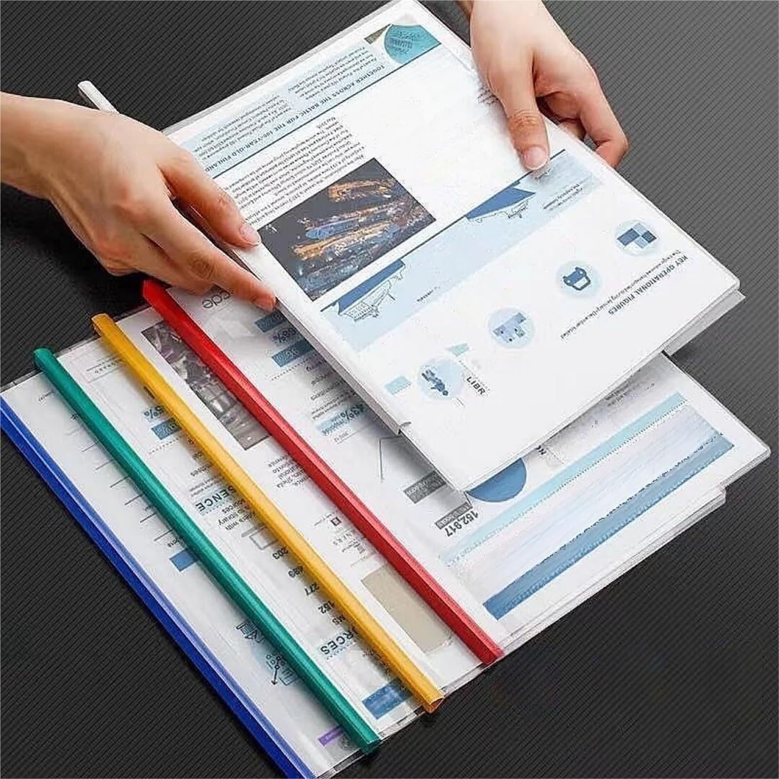 ablageordner 10er-Packung Berichtshüllen Mit Schiebeleiste, Präsentationsmappen For A4-Papier, Transparente Berichtshüllen, Ordner For Schulgeschäfte ordner