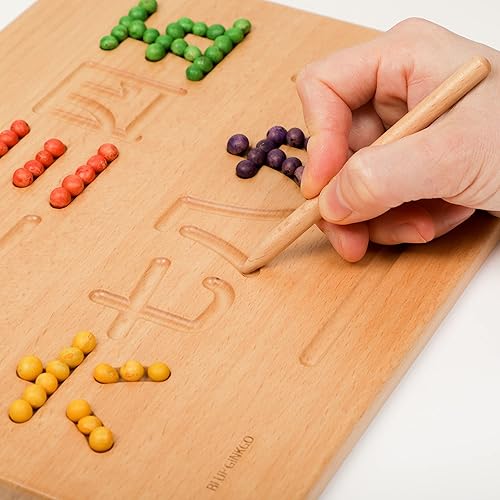 Miniatura 2 de BLUE GINKGO Tablero de números chinos, tablero de matemáticas de madera de doble cara y juguete de contar para aprender números de mandarín del 1 al