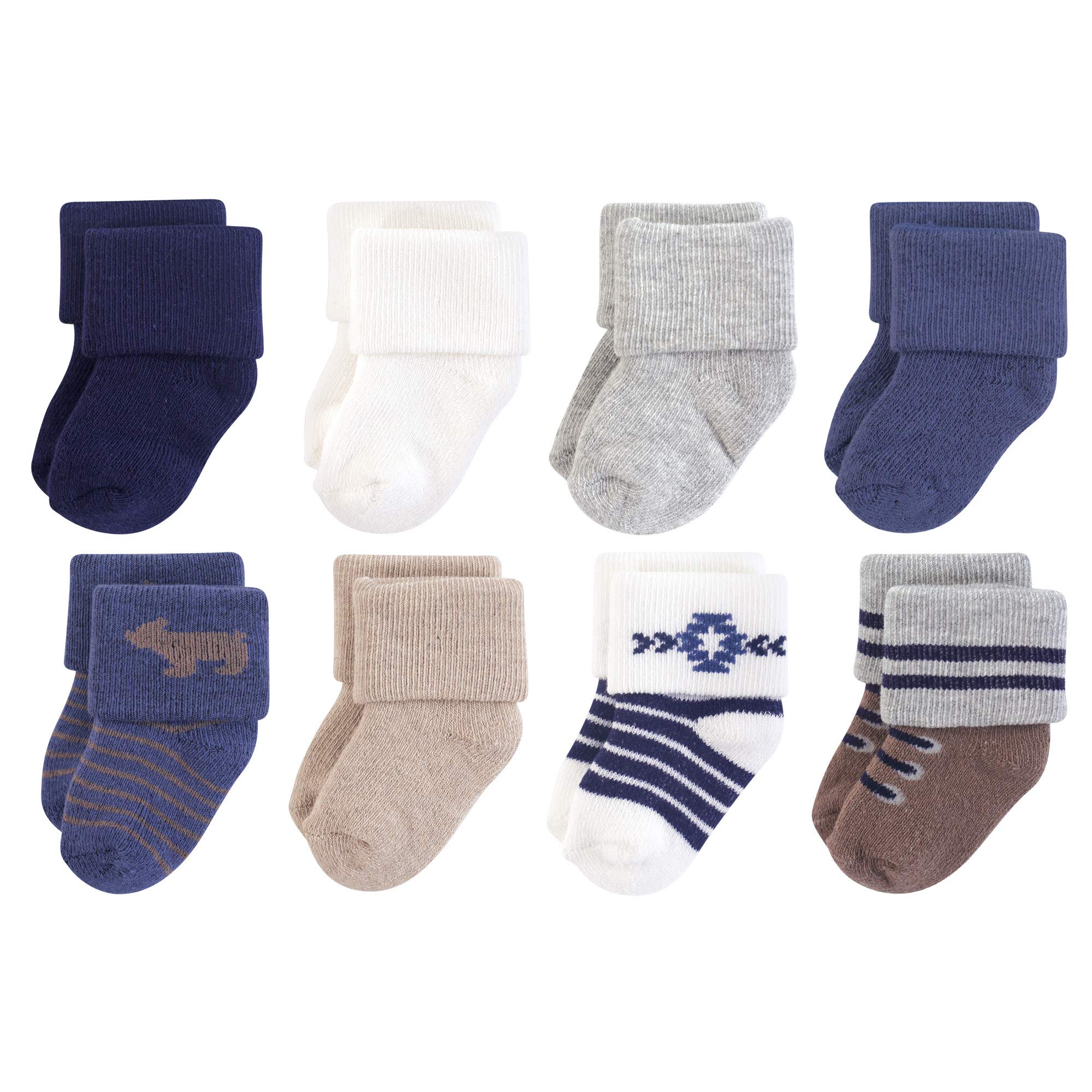 Hudson Baby Baby 8-pack Cotton Rich Newborn and Terry Socks