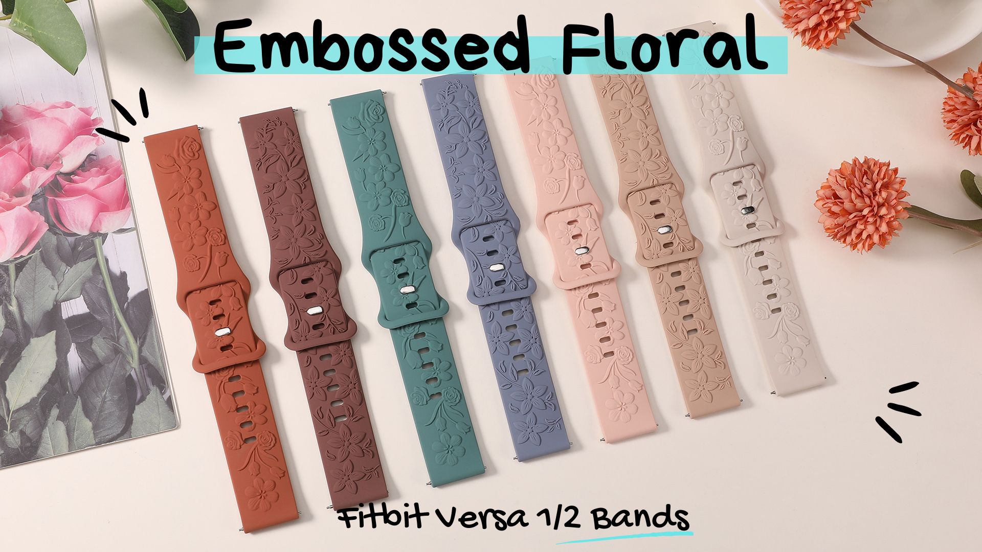 Correas de silicona para Fitbit Versa 2, pack de 2 miniatura 7
