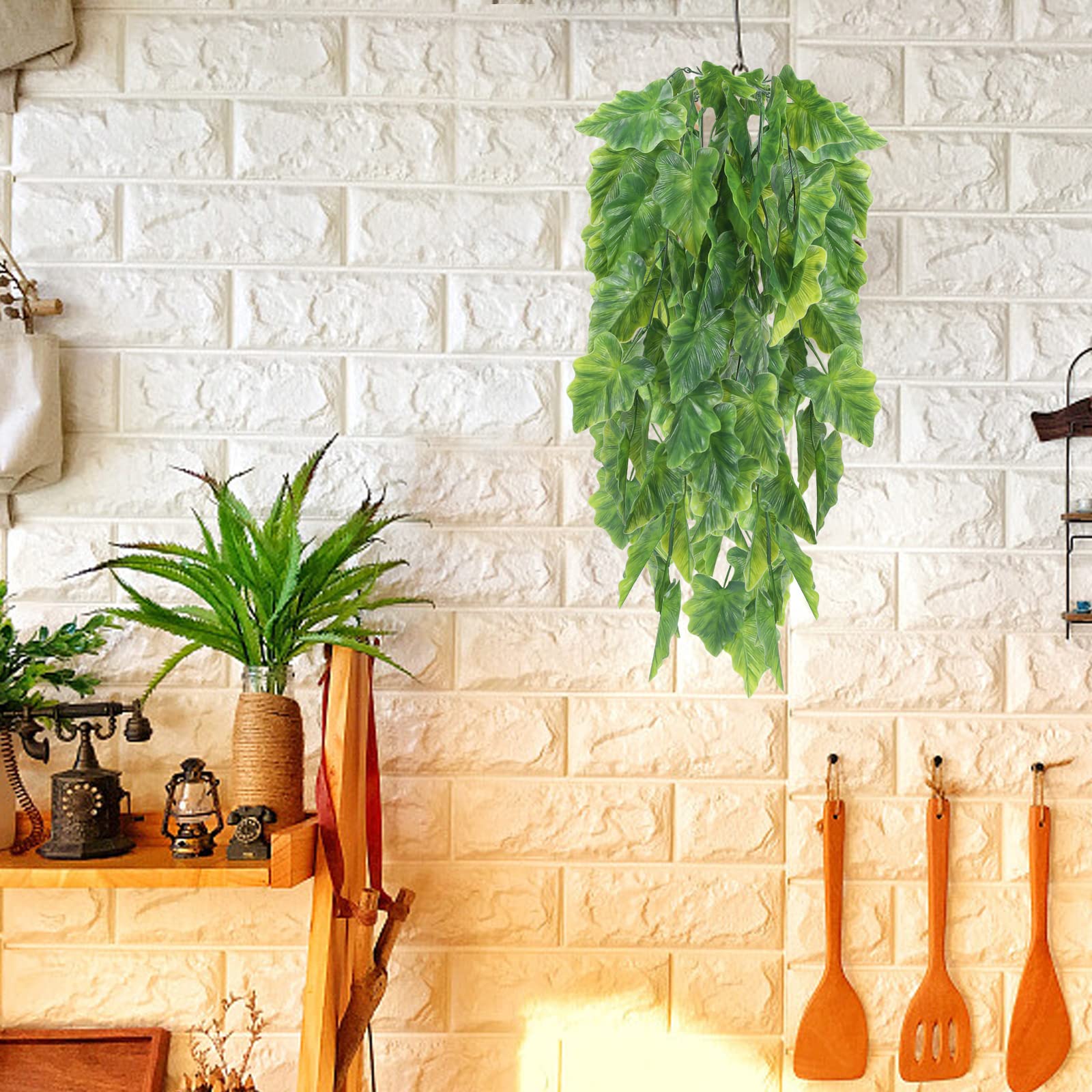 3 Piante Finte Edera Cadente - 100cm, Artificiali Per Interno Ed Esterno - Foto 9