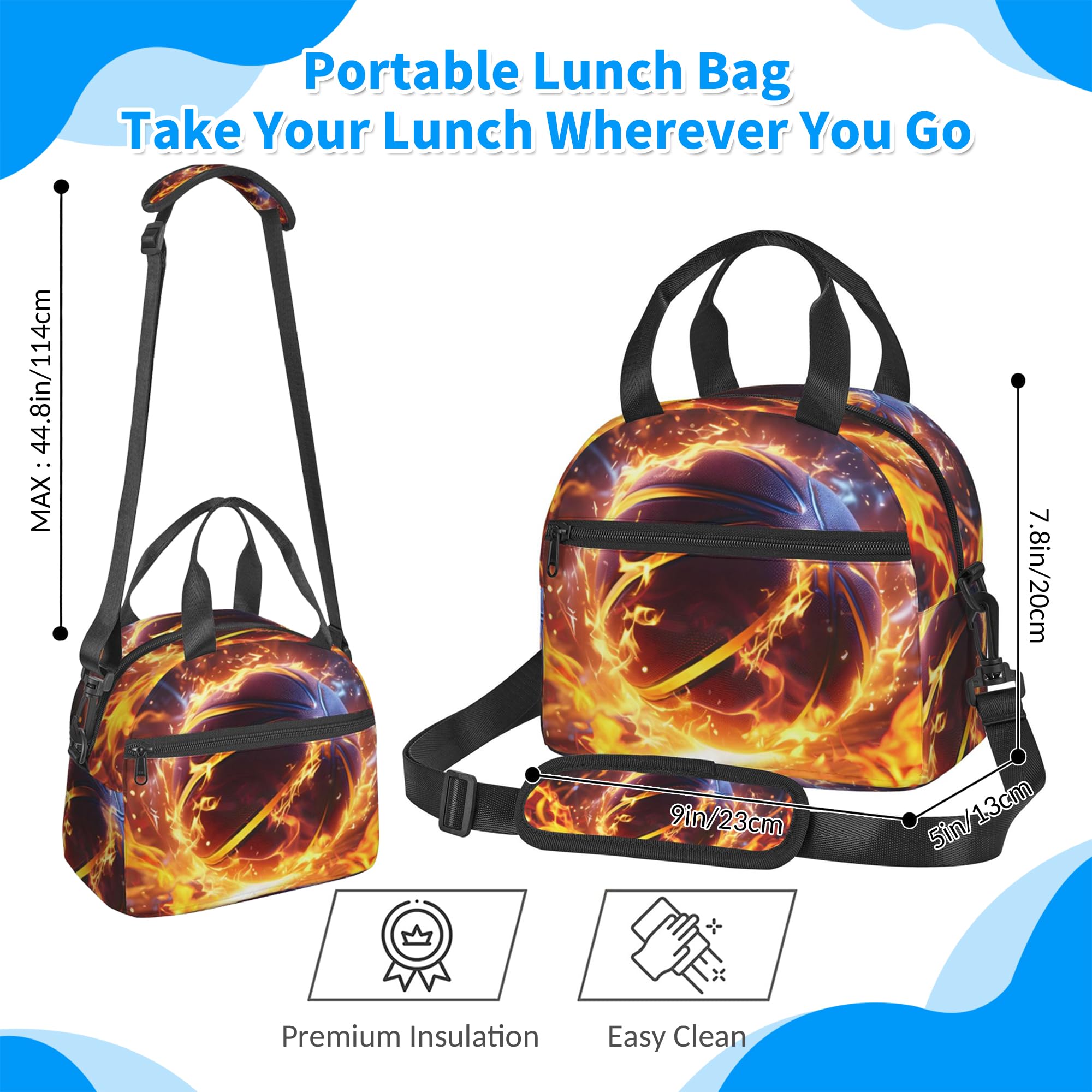 Gelasgo Basketball Insulated Lunch Bag - Image 3