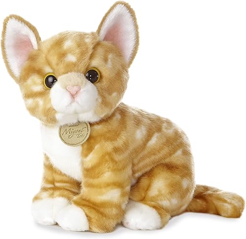 Miniatura 1 de Aurora® - Adorable gato atigrado naranja de peluche Miyoni®, detalle realista, compañía entrañable, 10 pulgadas