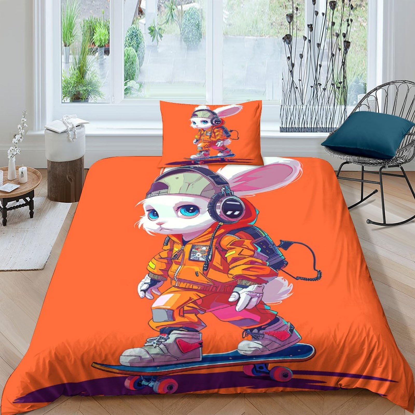 Couette dessin animé respirante et hypoallergénique pour lit simple enfant