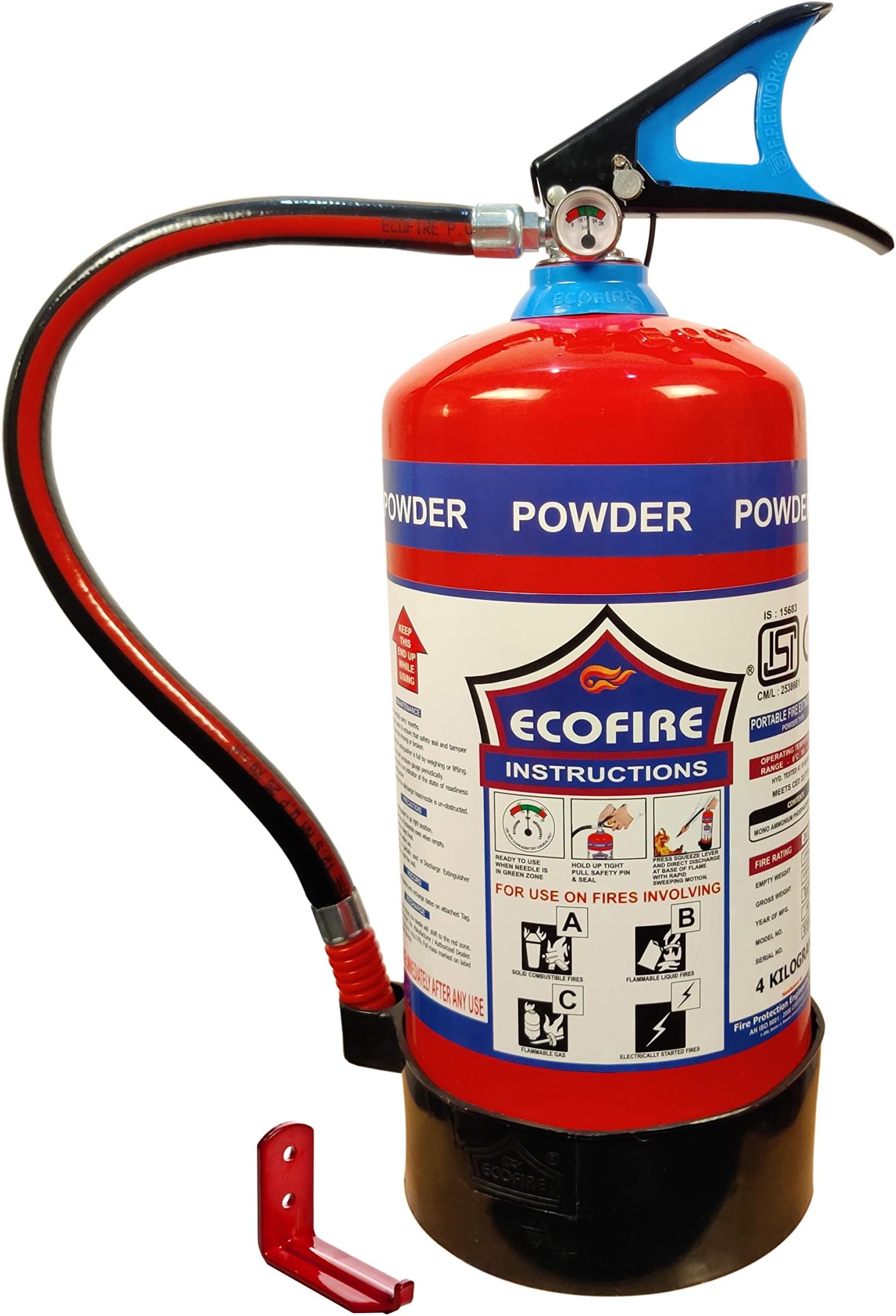 Eco Fire ABC Powder Type 4 Kg Fire Extinguisher (Red)