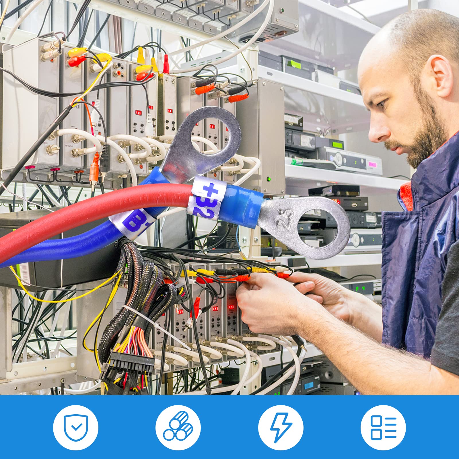 Set 100 Spatole Piatte 4.8mm + 30 Connettori + 50 Manicotti - Per Elettricit&agrave;