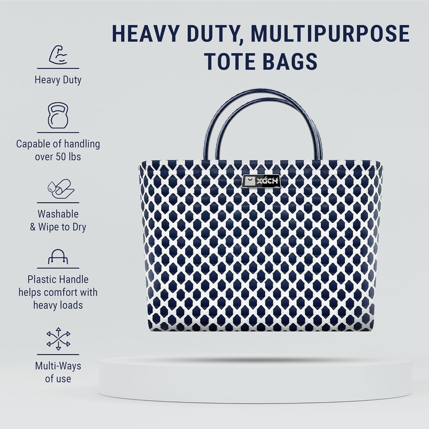 Xách Multi-Purpose Reusable Bag, High Load Capacity, Made from Recycled Material, Eco-Friendly Grocery Shopping & Storage Bag