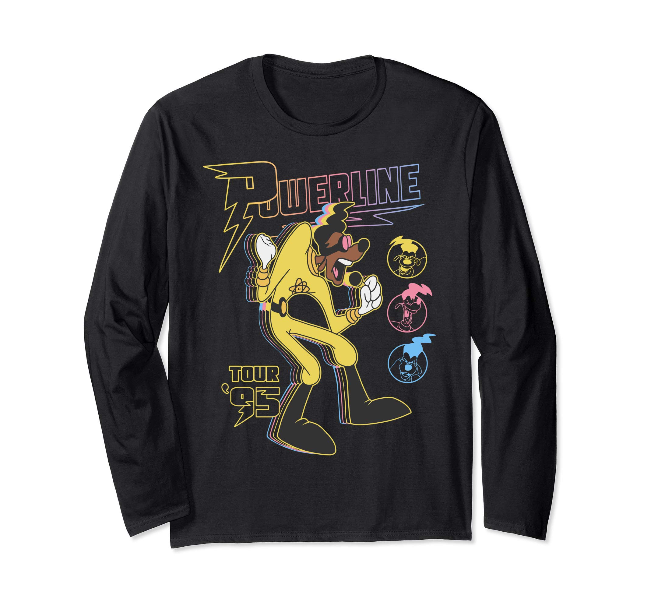 DisneyA Goofy Movie Powerline Tour '95 Retro Neon Poster Long Sleeve T-Shirt