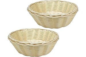 8-Inch Round Woven Dinner Roll Baskets for Stylish Dining