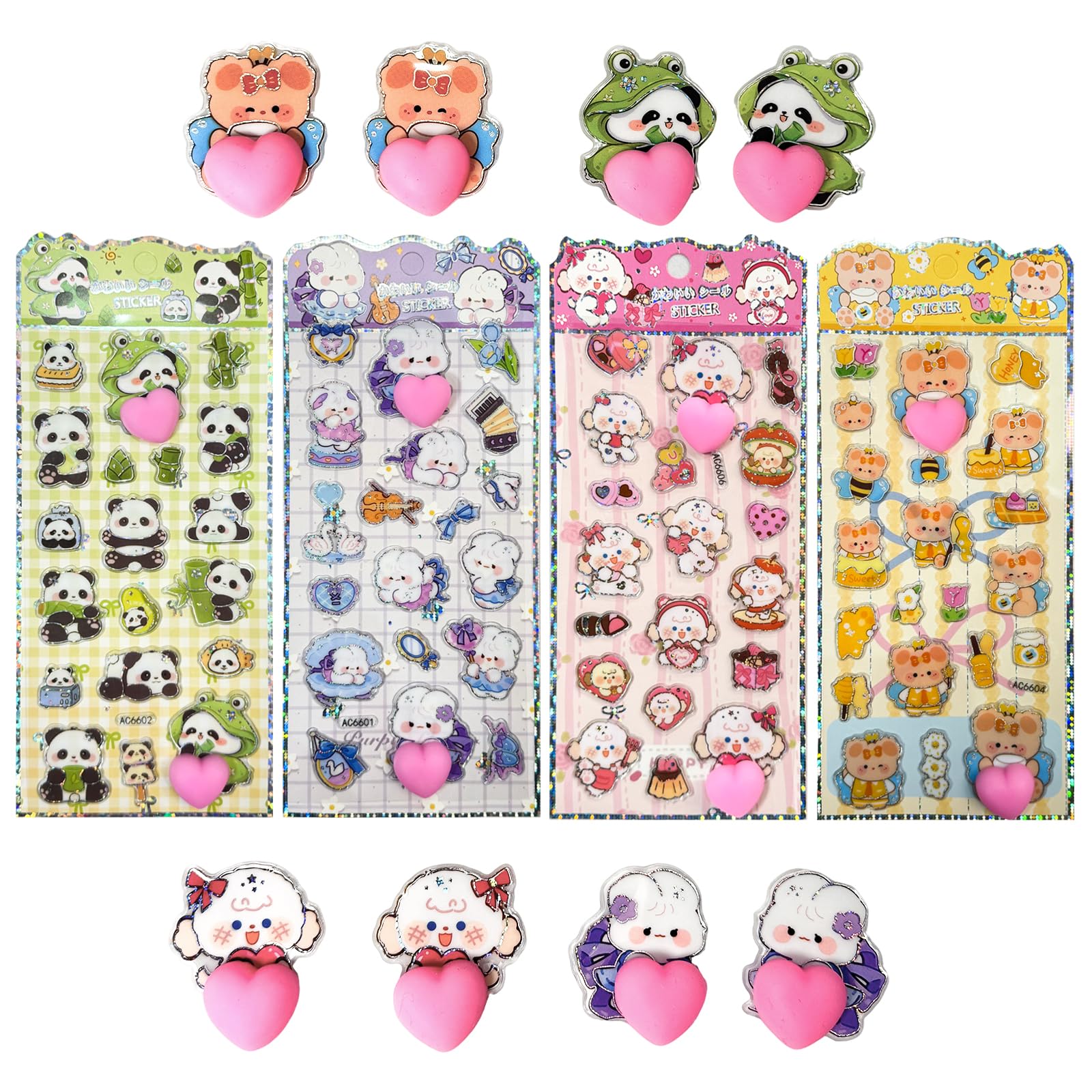 【あまり見ないのハットパーツ・4枚セット柄】ぷにゅぷにゅシール ぷにぷにシール ケツステッカー ハット形状 3D立体 デコレーション ぷにぷに触感 柔らかいPVC製 貼り直し可能 日記用 ごほうびしーる 学生向け DIY 文具 女の子 小学生 交換 かわいいステッカー スマホデコ 手帳 ノート ギフト プレゼント用