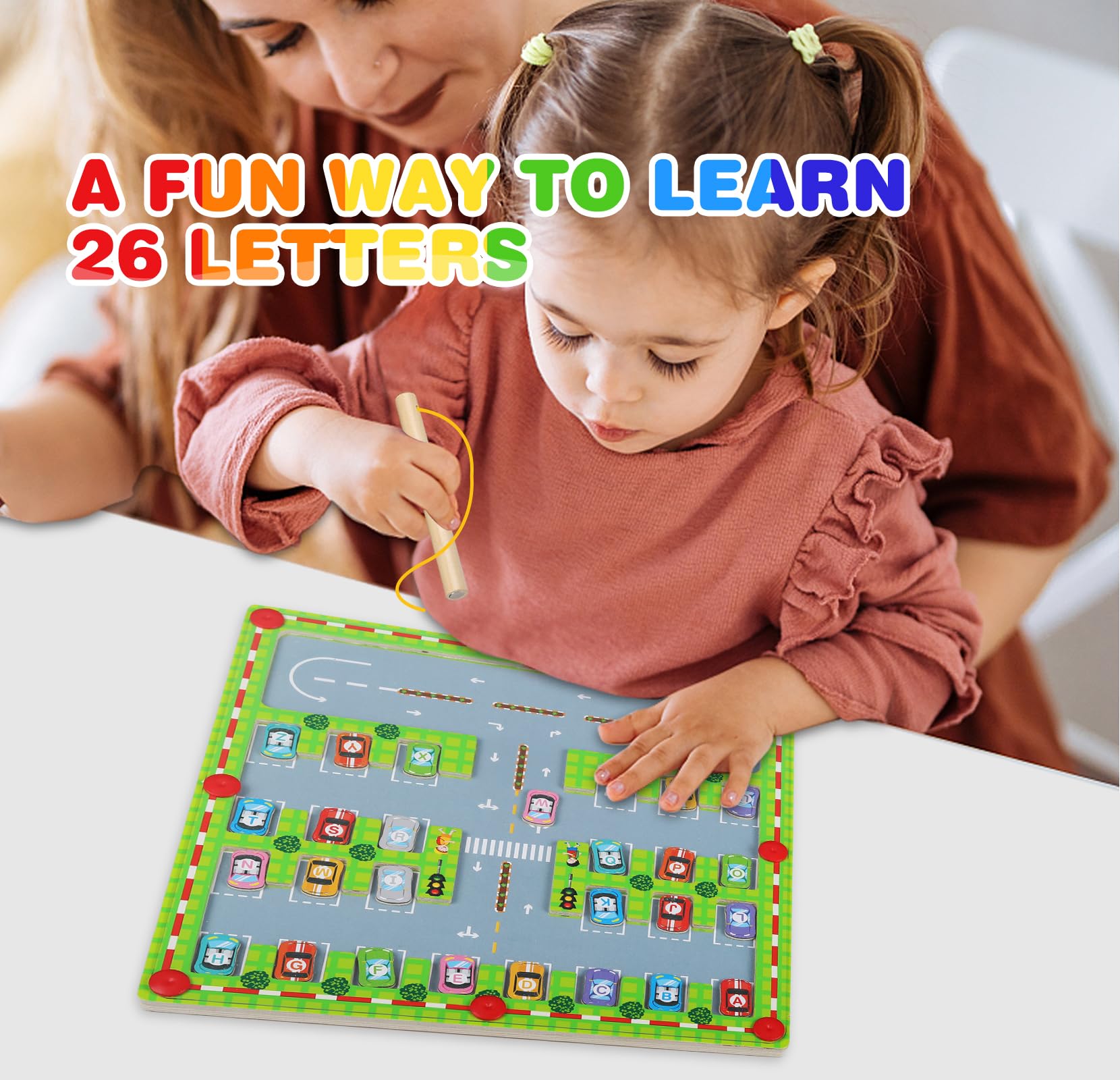 Jouet Montessori Alphabet Labyrinthe Magnétique 3-6 Ans Jeux Éducatif Cadeau Enfant