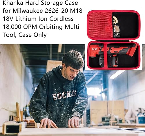 Miniatura 5 de khanka Estuche de almacenamiento duro de repuesto para Milwaukee 2626-20 M18 18V iones de litio inalámbrica 18,000 OPM orbitando multiherramienta,