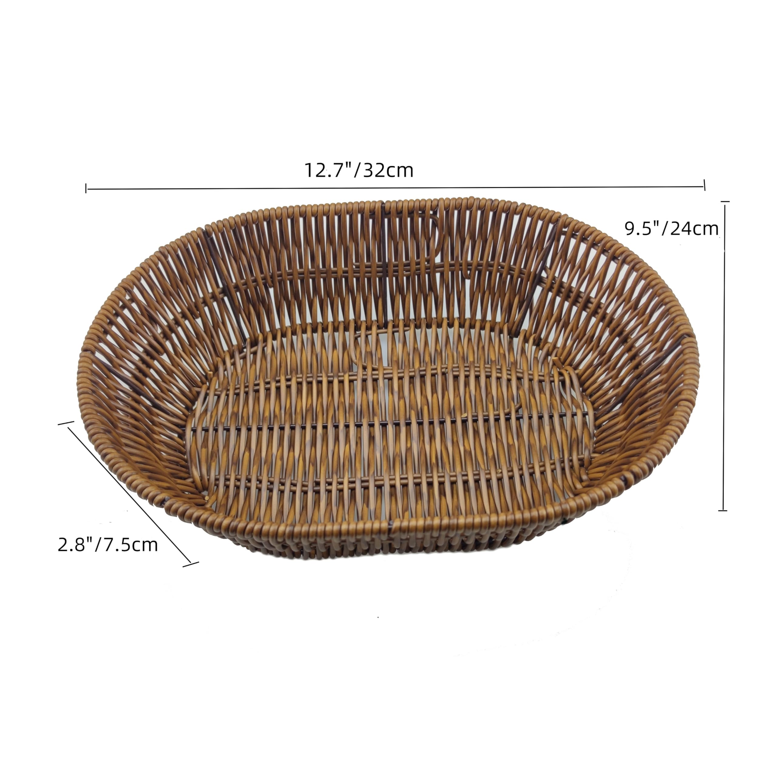 Canastas de mimbre para pan, bandejas de mesa para servir alimentos, cesta de almacenamiento tejida a mano, cesta de frutas y verduras, cesta de cosméticos para el hogar, restaurante,