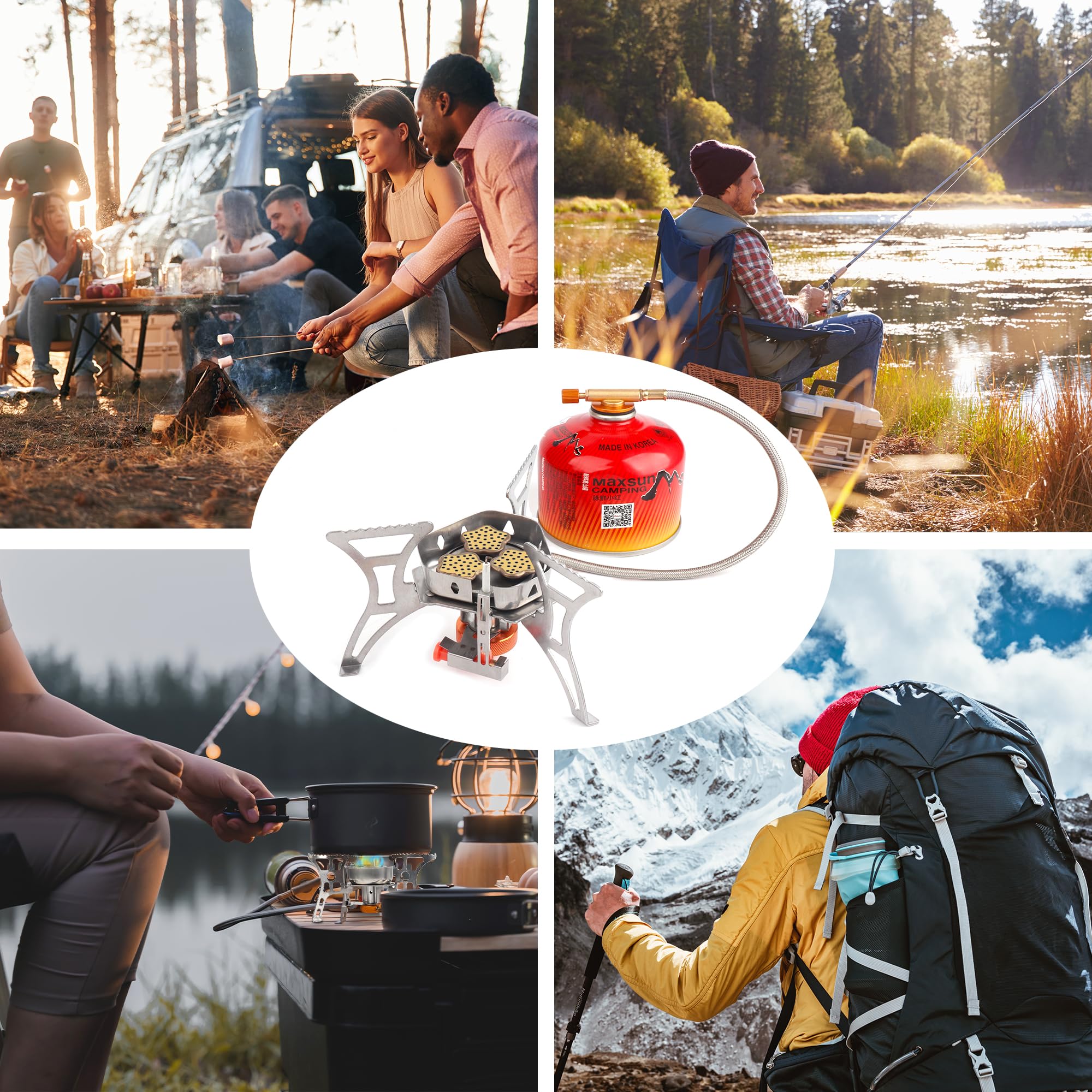 backpack picnic stove camping hiking RIDEIWAKE 6800W with Fuel Canister Adapter, Portable Backpacking Gas Stove with Piezo Ignition, 1LB Propane Tank, Butane Adapter for Outdoor Cooking, Picnic, Camping and : Sports & Outdoors this camping stove boasts Trout Net Size:8 Pieces Feelfree Kayaks Lure 10