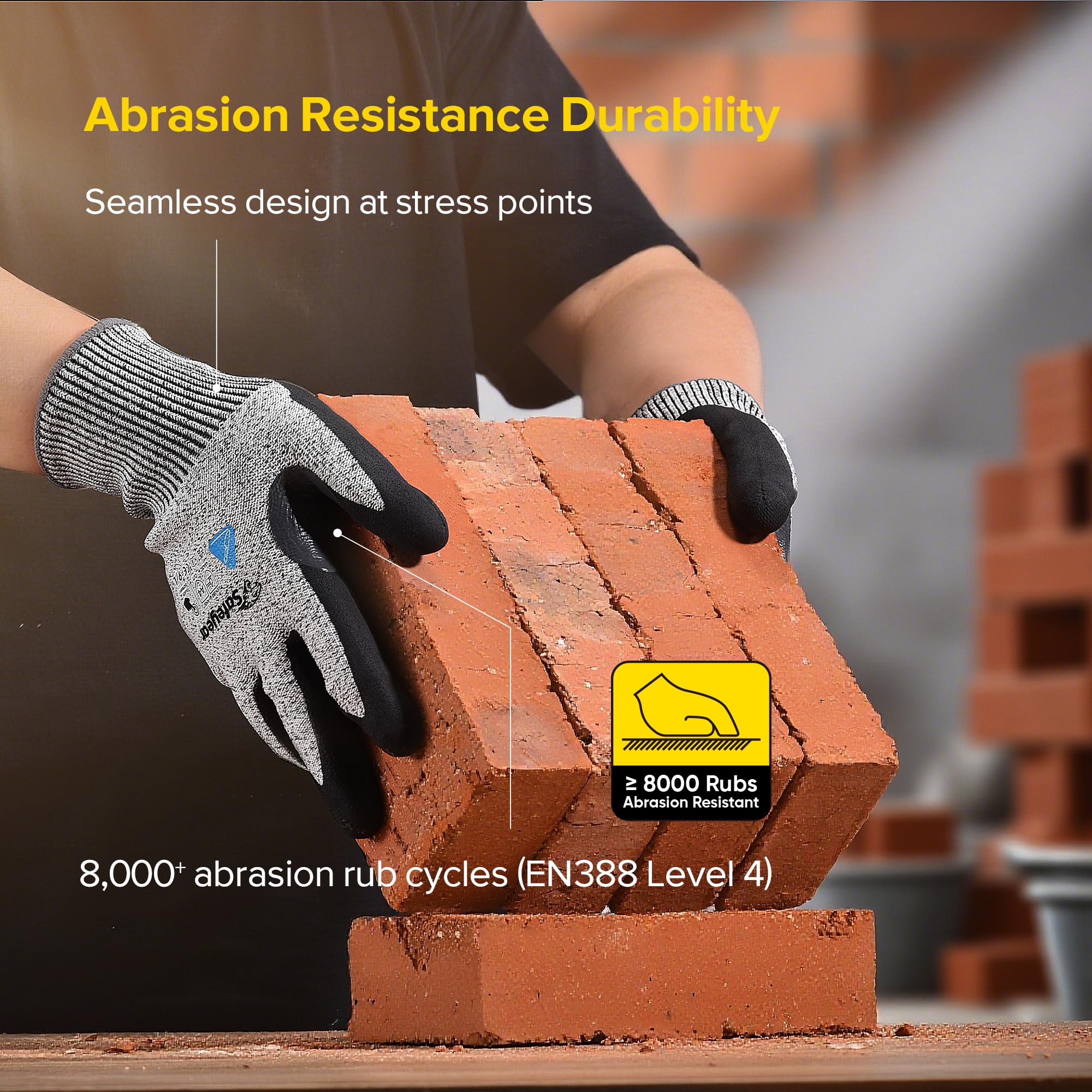 Safeyer clase 5 guantes de trabajo a prueba de Corte para hombres y mujeres, guantes de Seguridad antideslizantes para adultos, guantes de maquinaria pesada blid, granja forestal, construcción
