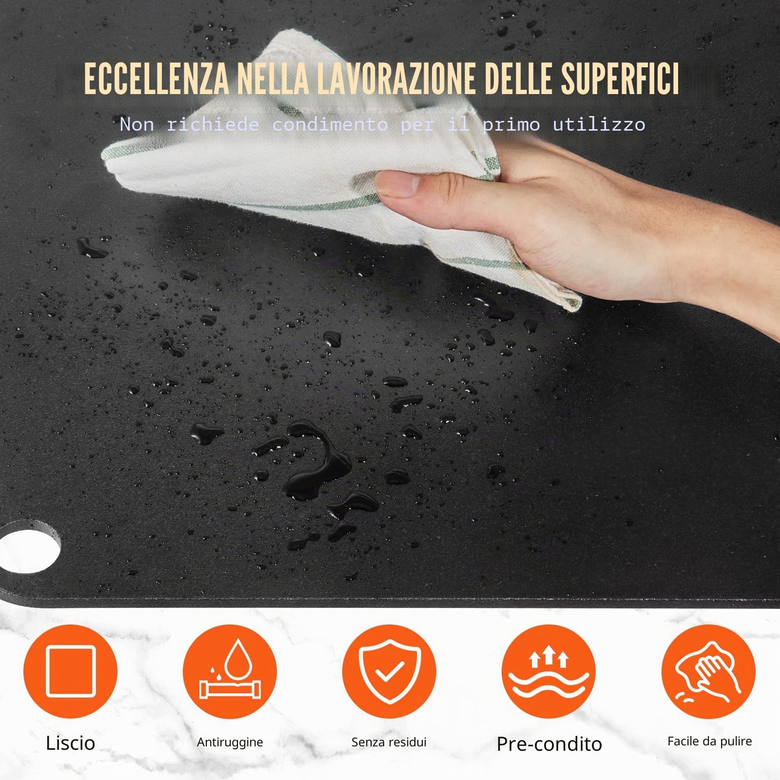 VEVOR Pietra Refrattaria, Piastra per Pizza in Acciaio da Forno, 406 x 368 x 10 mm, Pietra per Pizza in Acciaio al Carbonio, Teglia per Pizza Resistente per Griglia Barbecue all'Aperto, Forno Interno