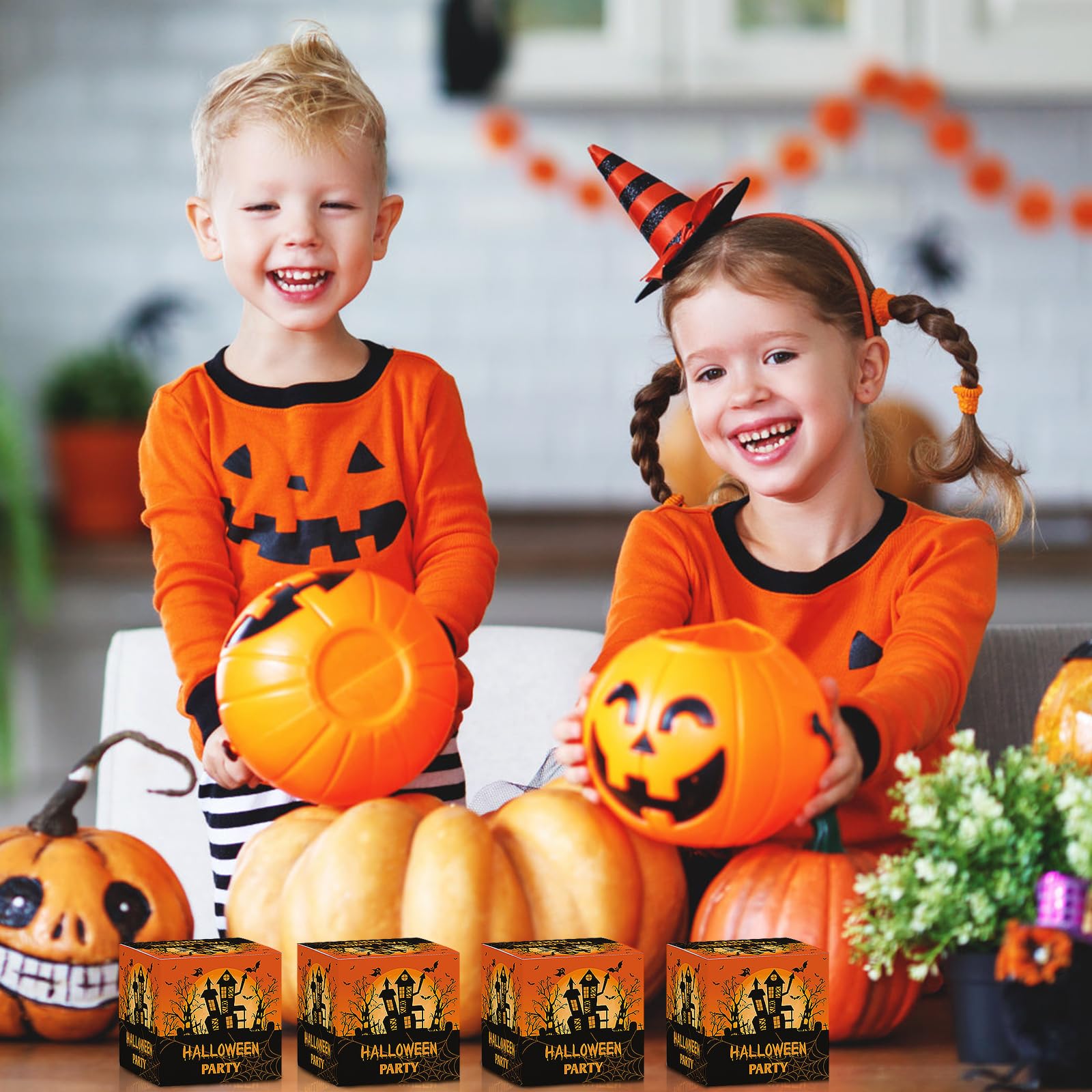 Lot De 12 Boîtes à Friandises D'Halloween En Carton Pour Bonbons, Collations, Biscuits (B, M