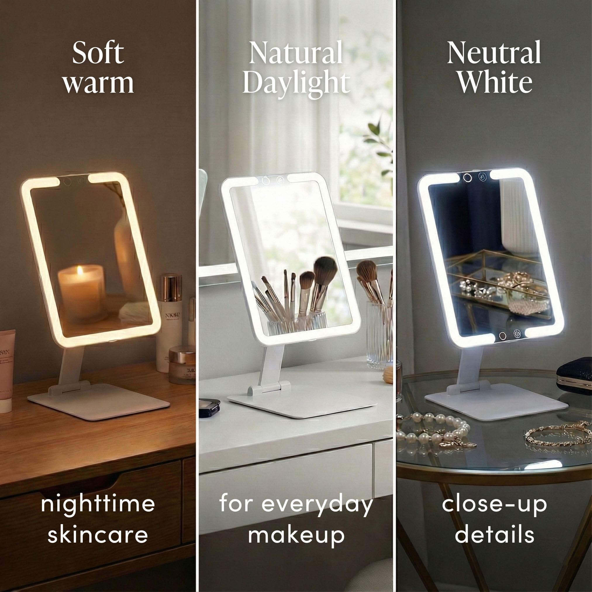 Amazon.com - Fancii Rechargeable Travel Makeup Mirror with Bright