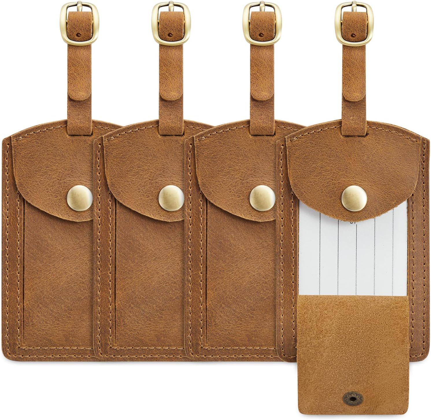 Leather Luggage Tags for Suitcases, SZONE TSA Approved