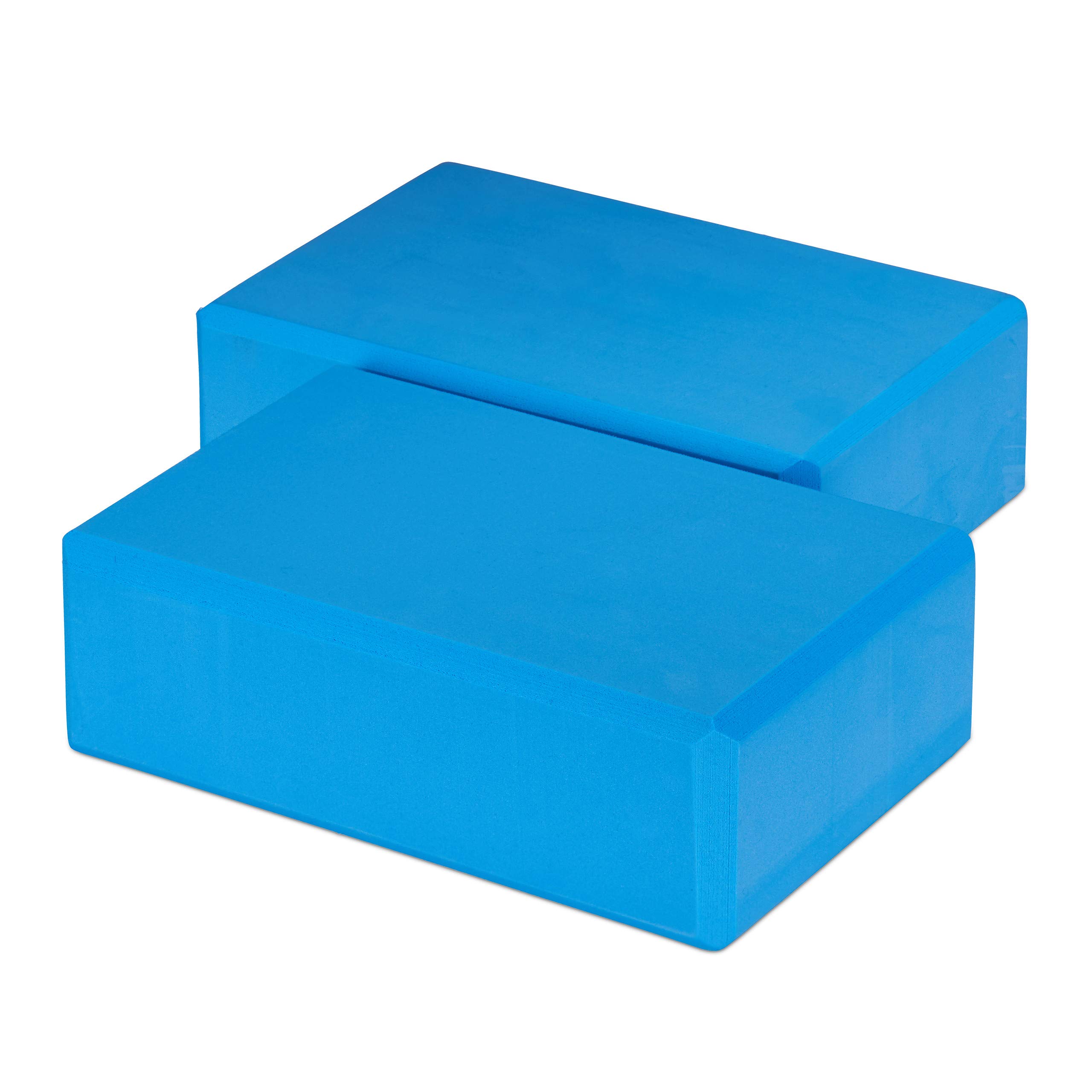 Relaxdays Set da 10 Blocchi per Yoga, Mattoncini per Esercizi, in Gommapiuma, Antiscivolo, HxLxP 8x23x15 cm, Blu