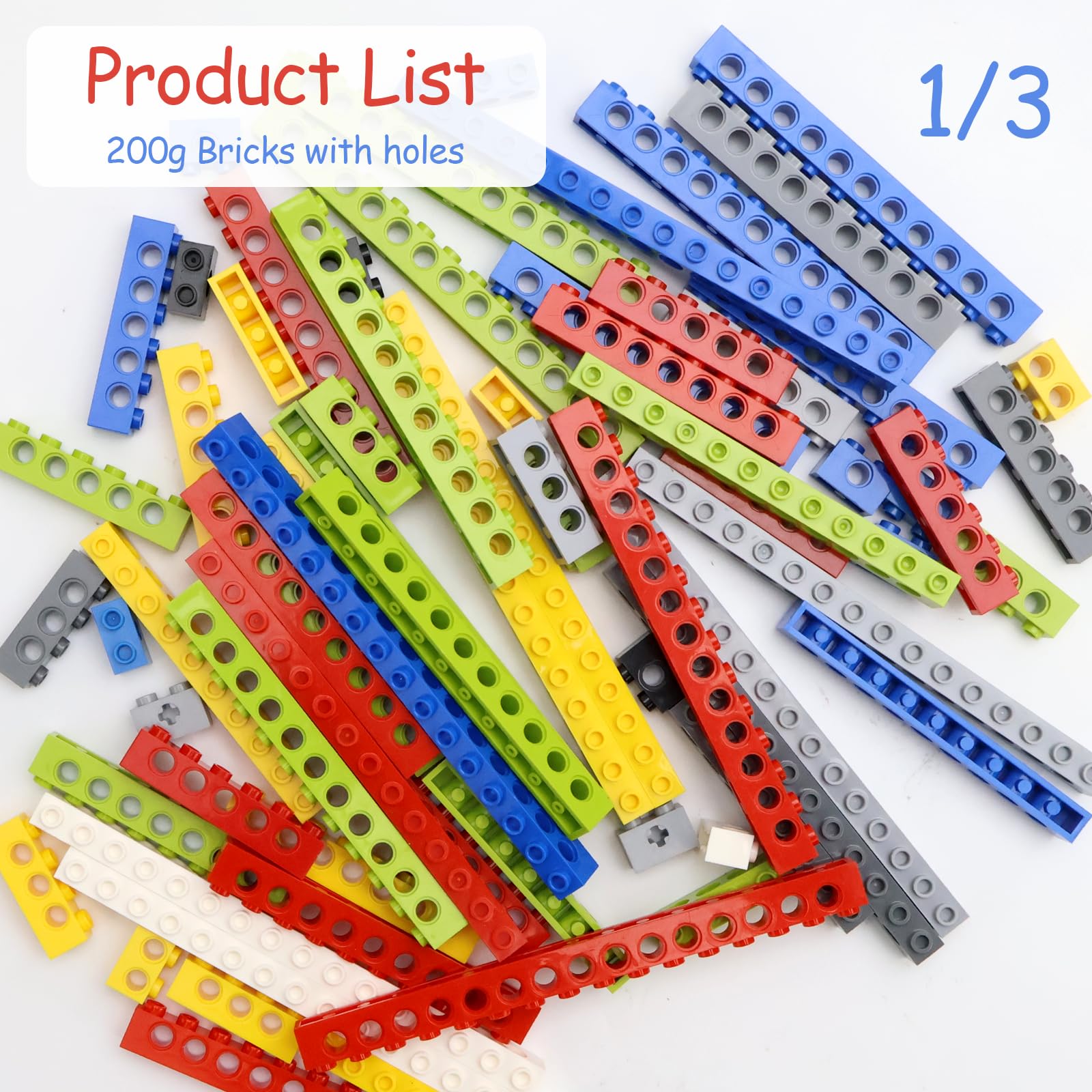 Ricambi Tecnici, Set di Pezzi Tecnici, Barre Incrociate, perni, spinotti e connettori in Diverse Misure, compatibili con Grandi Marche, Giocattolo per Bambini, Maschi e Femmine