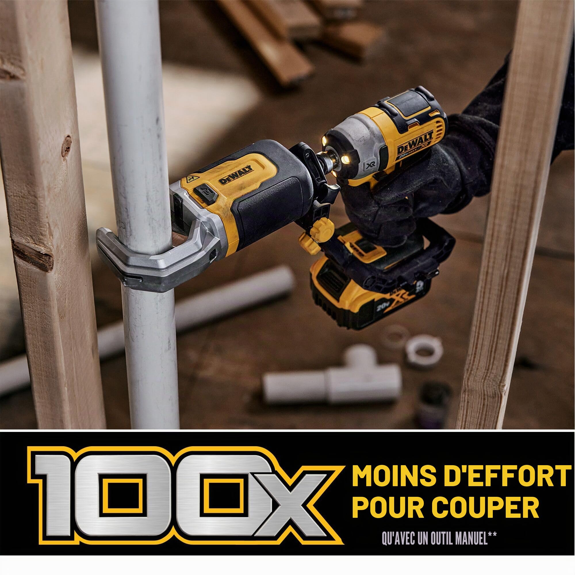 DEWALT Impact Connect Pince coupante PVC/PEX avec support de serrage (DWAPVCIR)