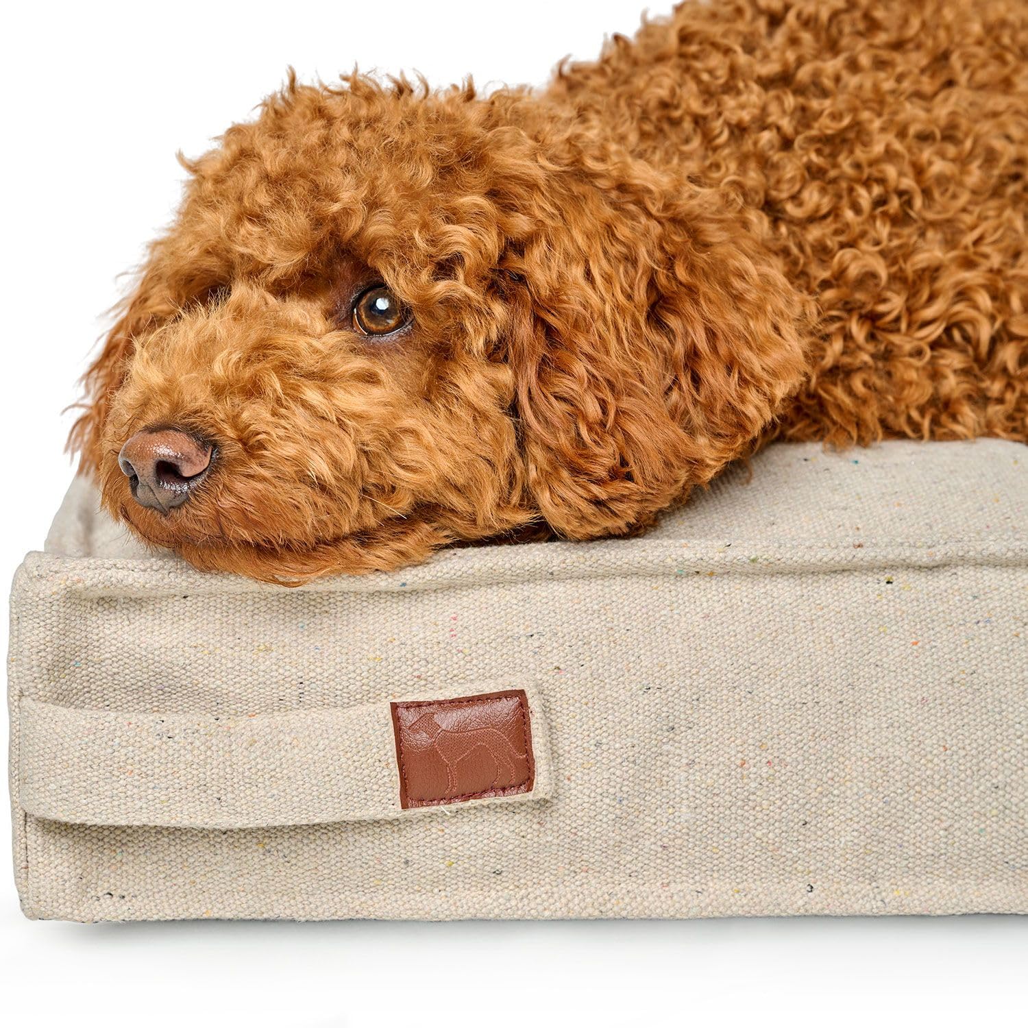 HUNTER Hundekissen Belluno, Farbe: Creme, mit robustem Strukturstoff, vorwiegend recycelte Materialien, nachhaltig, rutschhemmend, stilvoll und modern, Größe: 80 x 60 cm