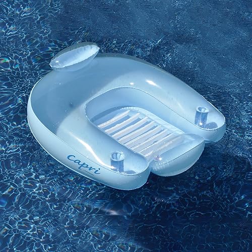 Miniatura 3 de Flotador de silla de piscina azul claro transparente Capri inflable de 36.5"