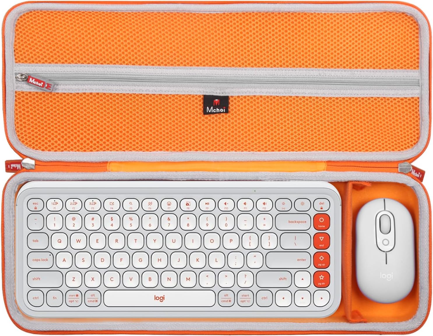 Mchoi Keyboard Case Compatible with Logitech POP ICON Keys Keyboard (Grey Orange, POP ICON Combo Case)