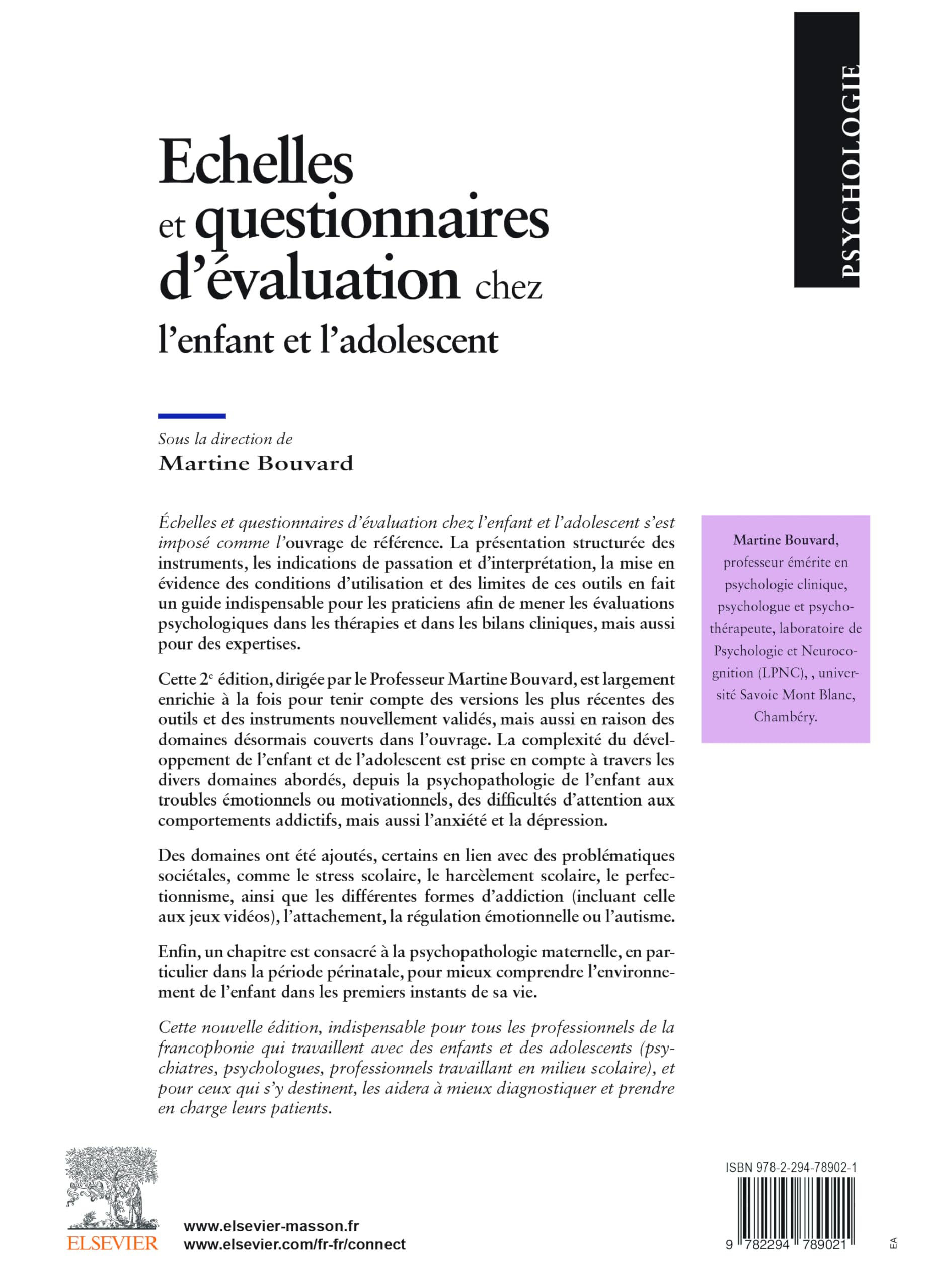 Echelles et questionnaires d'évaluation chez l'enfant et l'adolescent