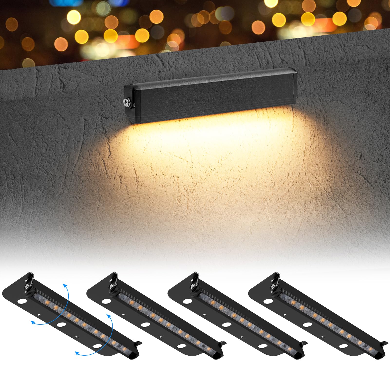 Sponsored Ad - 4-Packs 3W 7 Inch LED Hardscape Paver Lighting,12V AC/DC Low Voltage Retaining Wall Lights,LED Landscape Lighting,2700K Soft White Outdoor Step Light,50,000 Hours Lifespan-Black