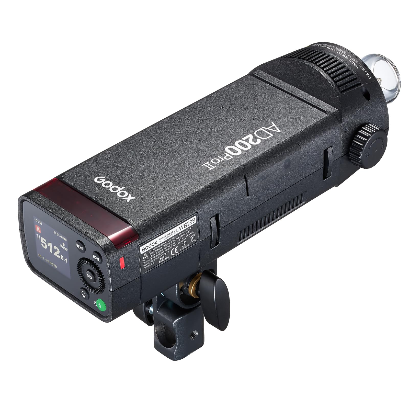 Godox AD200 Pro II Godox AD200ProII, Optimierte Blitzköpfe, Bicolor LED Modelling Led, Farbgruppenanzeige, Verstellbar von 1/512 auf Full Power (1/1) für Nikon Canon Sony Fuji Olympus Panasonic Kamera