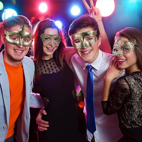 Miniatura 4 de Yunsailing 40 máscaras de mascarada, máscara vintage antigua, máscara veneciana para hombres y mujeres, desfile, fiesta, actuación, bar, carnaval