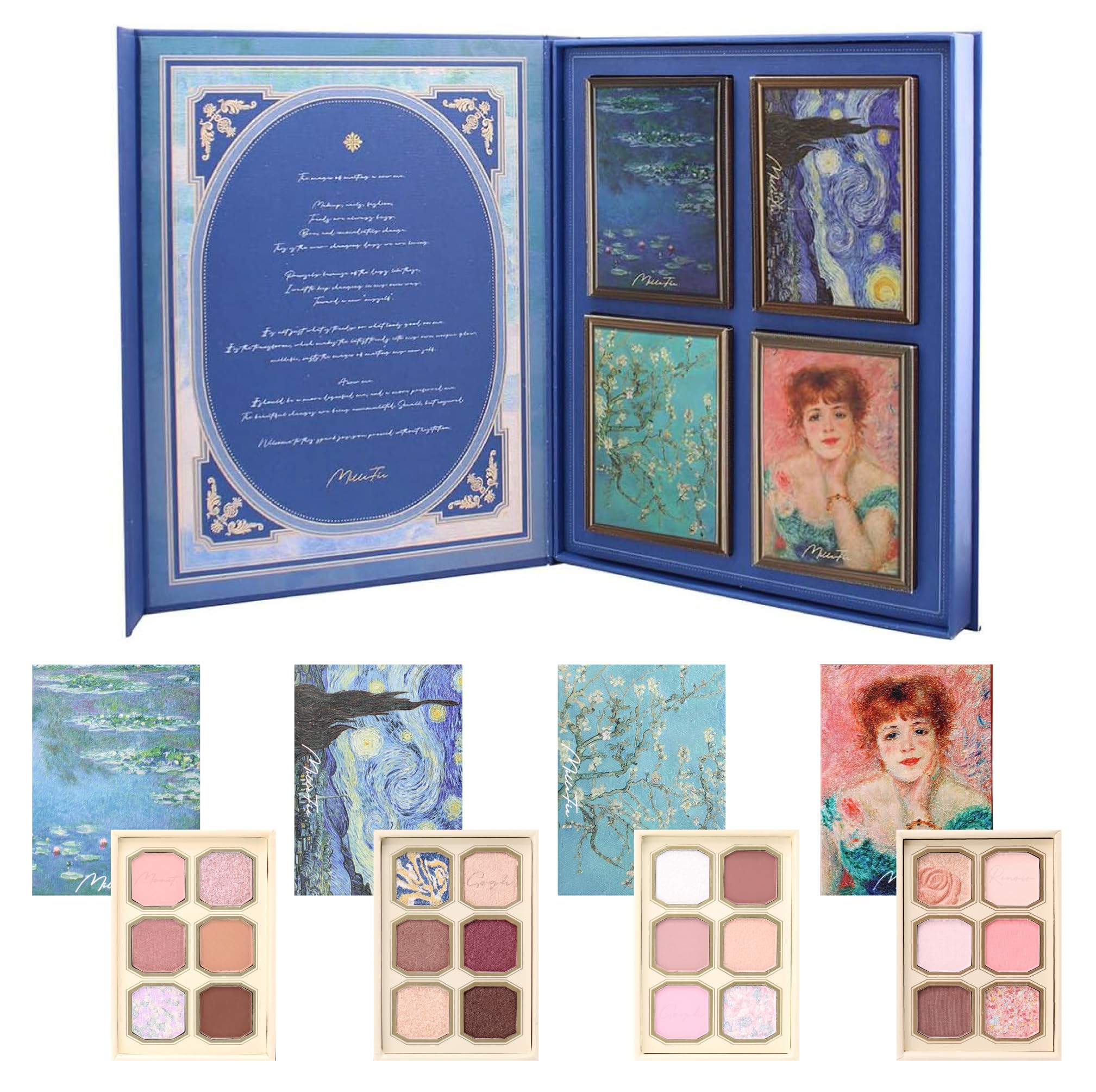 Amazon.co.jp: ミルフィー 絵画アイシャドウ ブルべカラーセット 4個