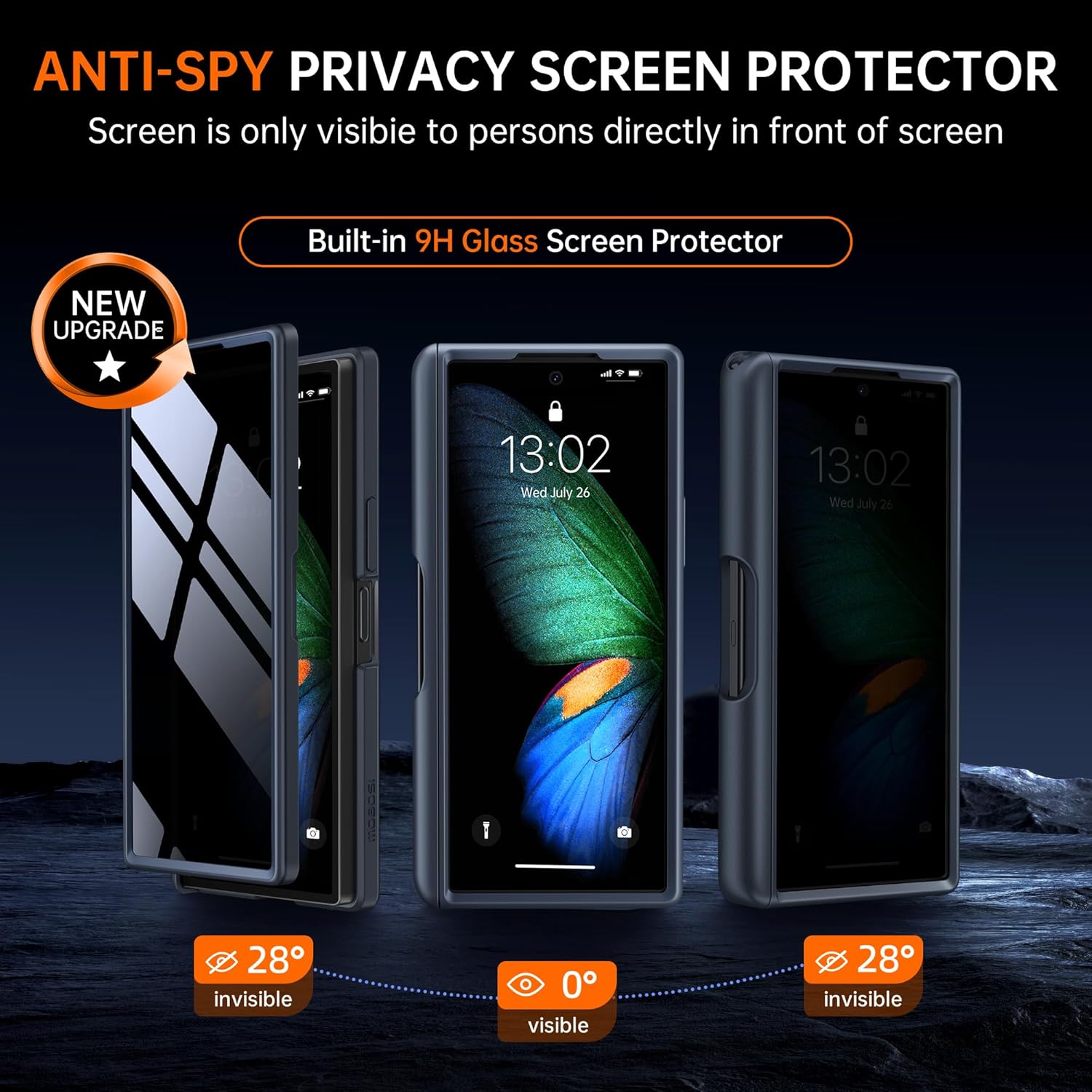 MOBOSI for Z Fold 6 Case with Privacy Screen Protector [Compatible with Magsafe], [Built-in Kickstand&Full Body Hinge Protection] Shockproof Phone Cover for Samsung Galaxy Z Fold6, Black | Upgraded, Built-in Kickstand, Screen Protector, Hinge Protection, Shockproof - Image 3