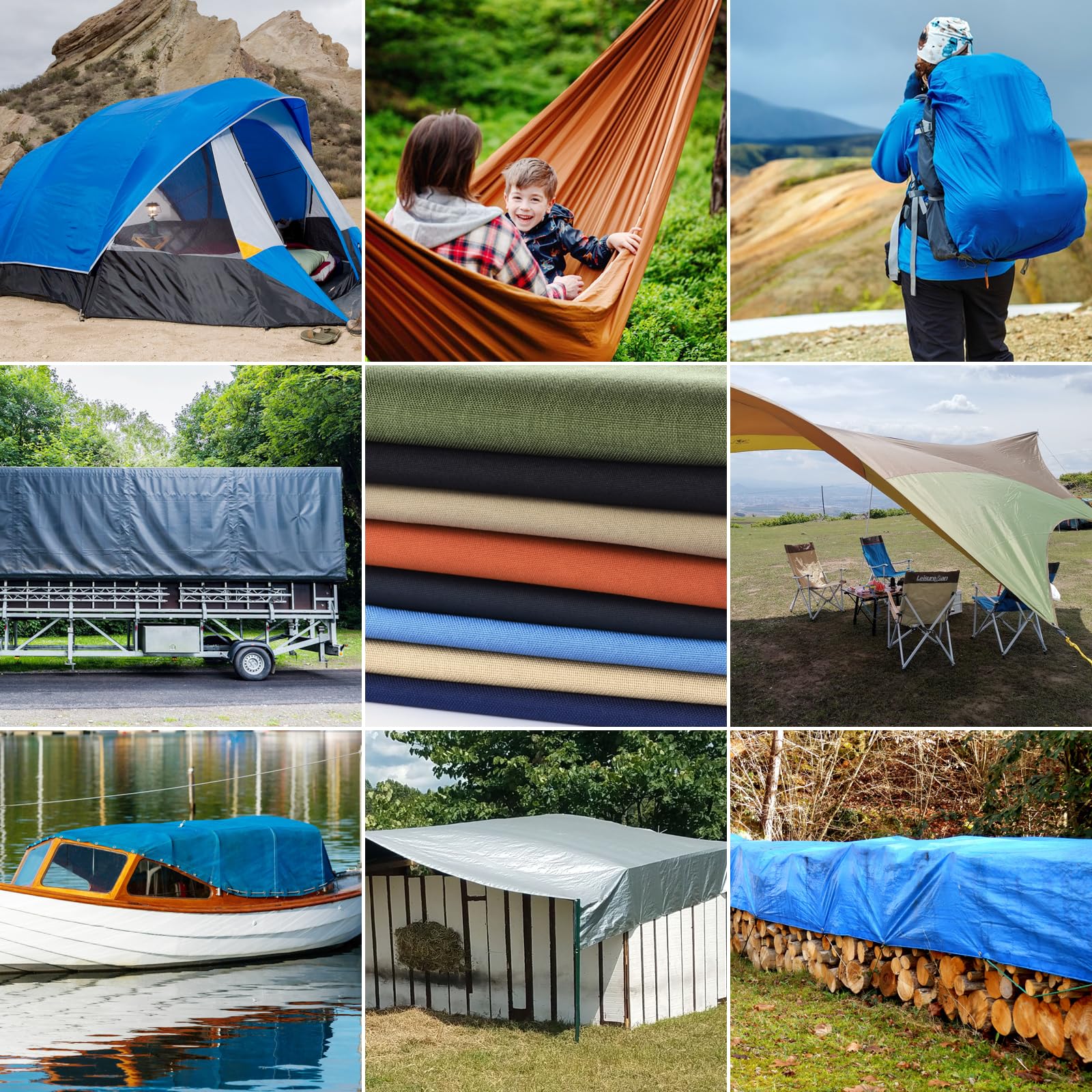 Waterproof Canvas Fabric - 58" Wide 600D Upholstery Polyester Material - Durable Indoor Outdoor Water Resistant Fabric for Furniture Cover Cushion Home Awning Tent (Khaki, 1 Yard) — view 7