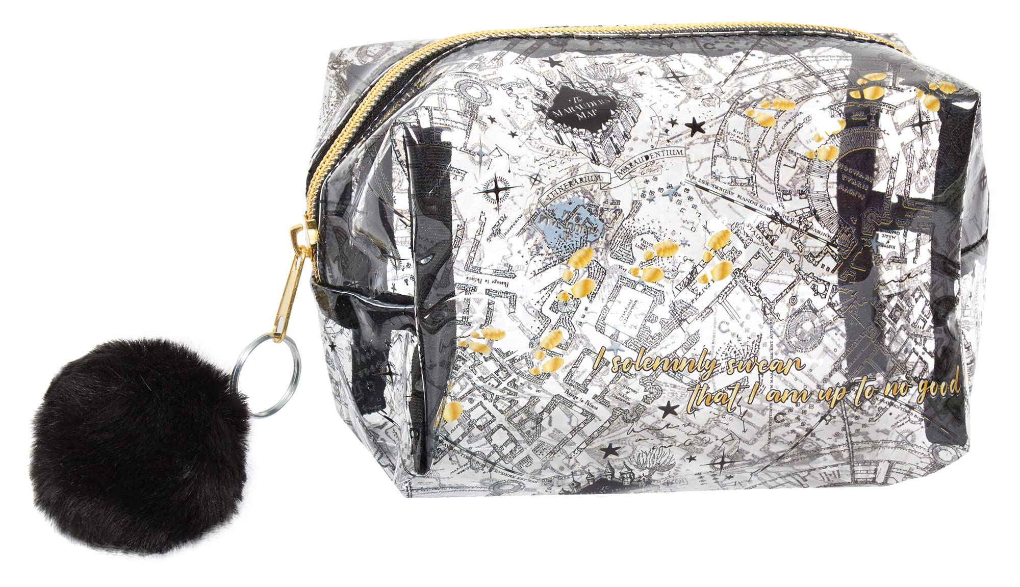 Harry Potter Clear Cosmetics Bag Transparent Marauders Map of Hogwarts Make Up Bag Travel Toiletry Bags School Pencil Case