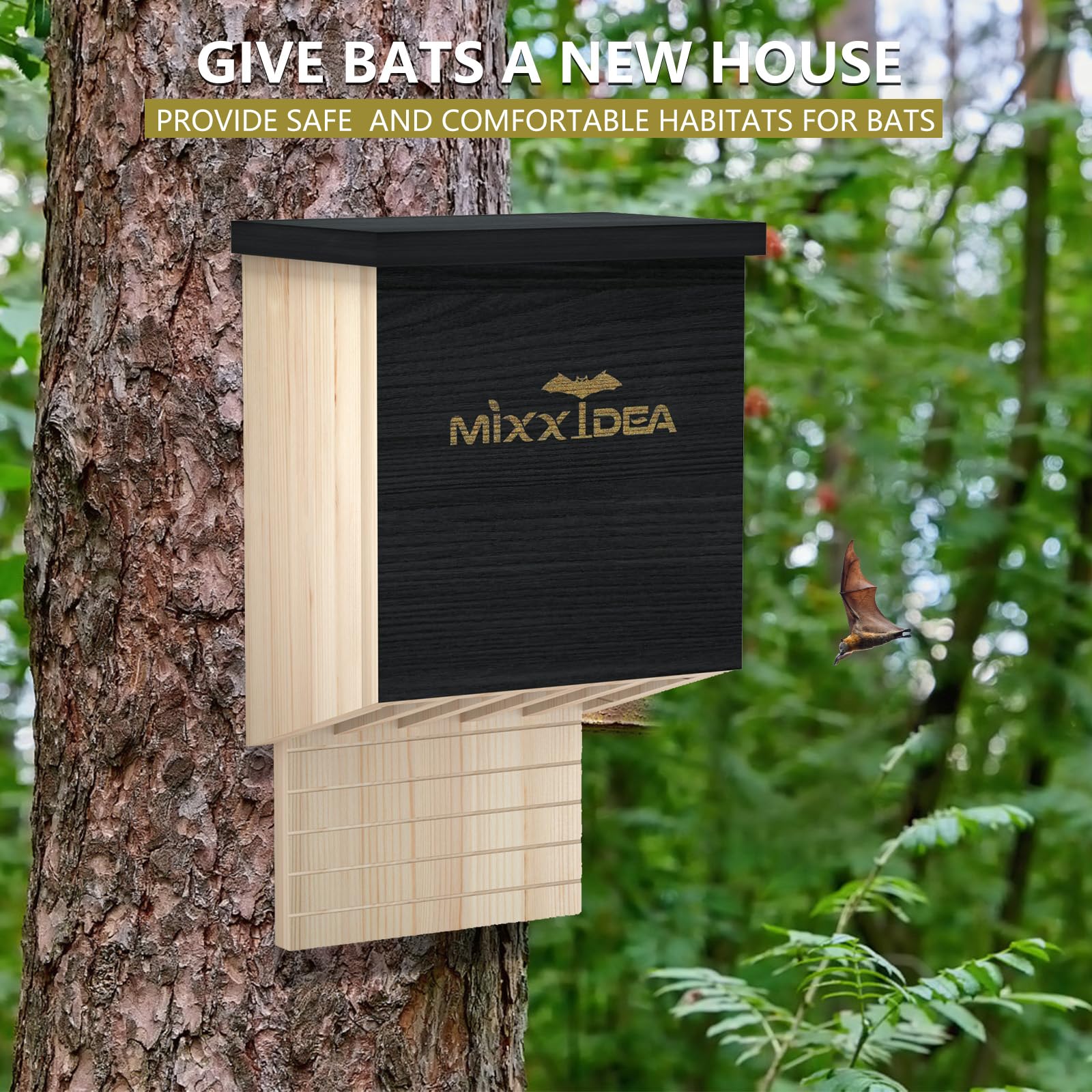 Maison de chauve-souris double chambre extérieur bois de cèdre fabriquée à la main
