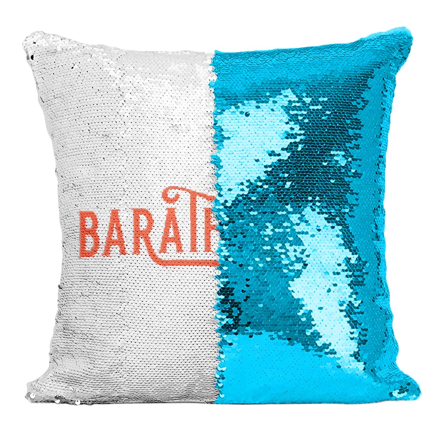 Coussin Sequin Turquoise Magique Réversible Décoration Ambiance Cocktail Fun