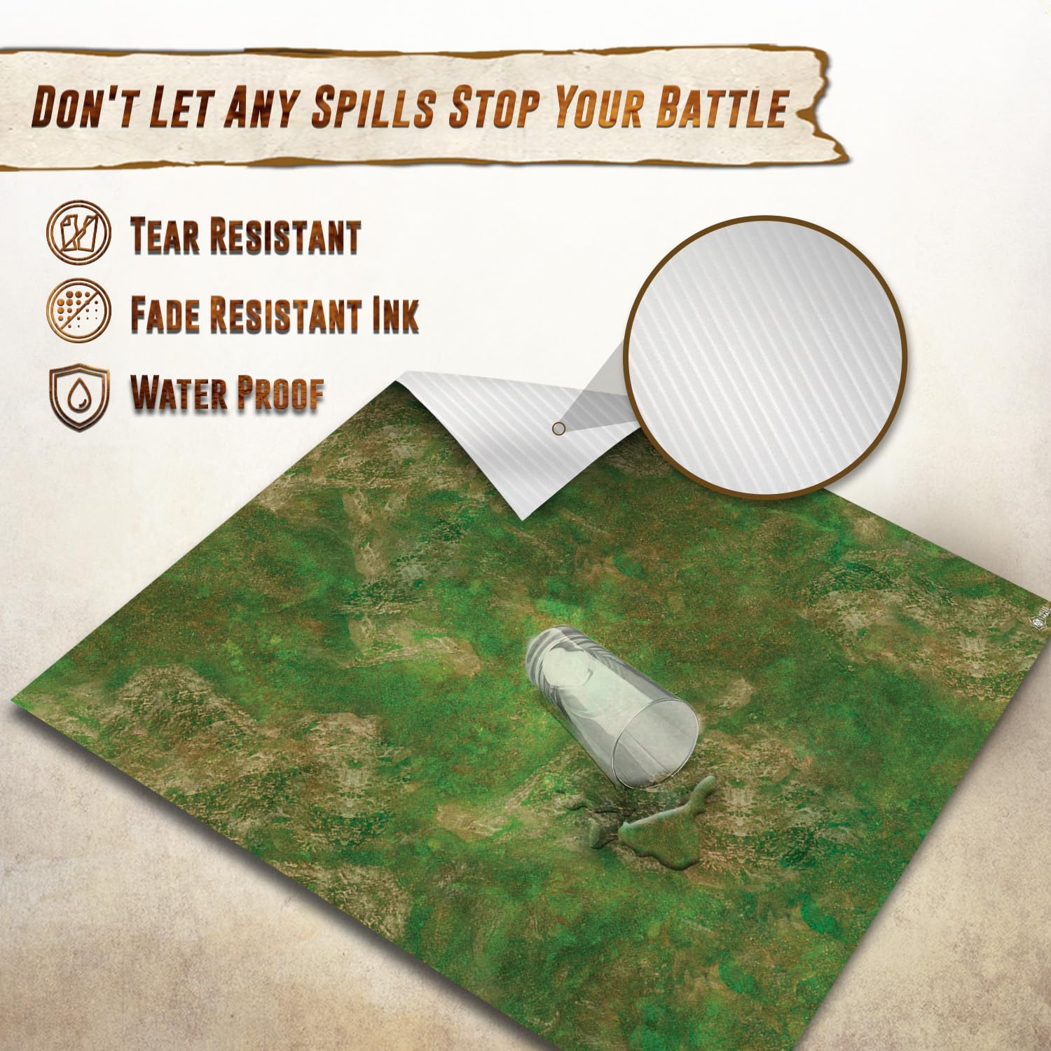 Wargaming Battle Mat, 48"x48" - Terrain for Warhammer 40K, Dungeons and Dragons, Tabletop RPG, Miniatures & Strategy Games - Durable Vinyl Map