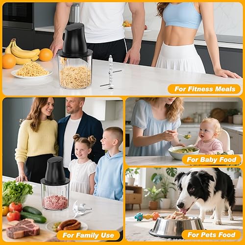 Miniatura 9 de Herramienta trituradora eléctrica de pollo herramienta trituradora de carne multifuncional de 250 W con gran capacidad - Picadora de carne para