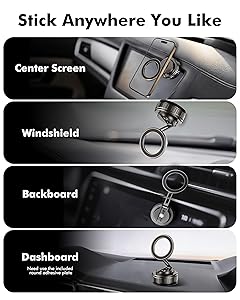 Vacuum Magnetic Phone Holder for Car, 360 Premium Aerospace-Grade Alloy Reinforced, 108LBS Strongest Suction Cup 2400gf Strongest Magnetic Phone Holder for Car, for iPhone& All Smartphone Magsafe