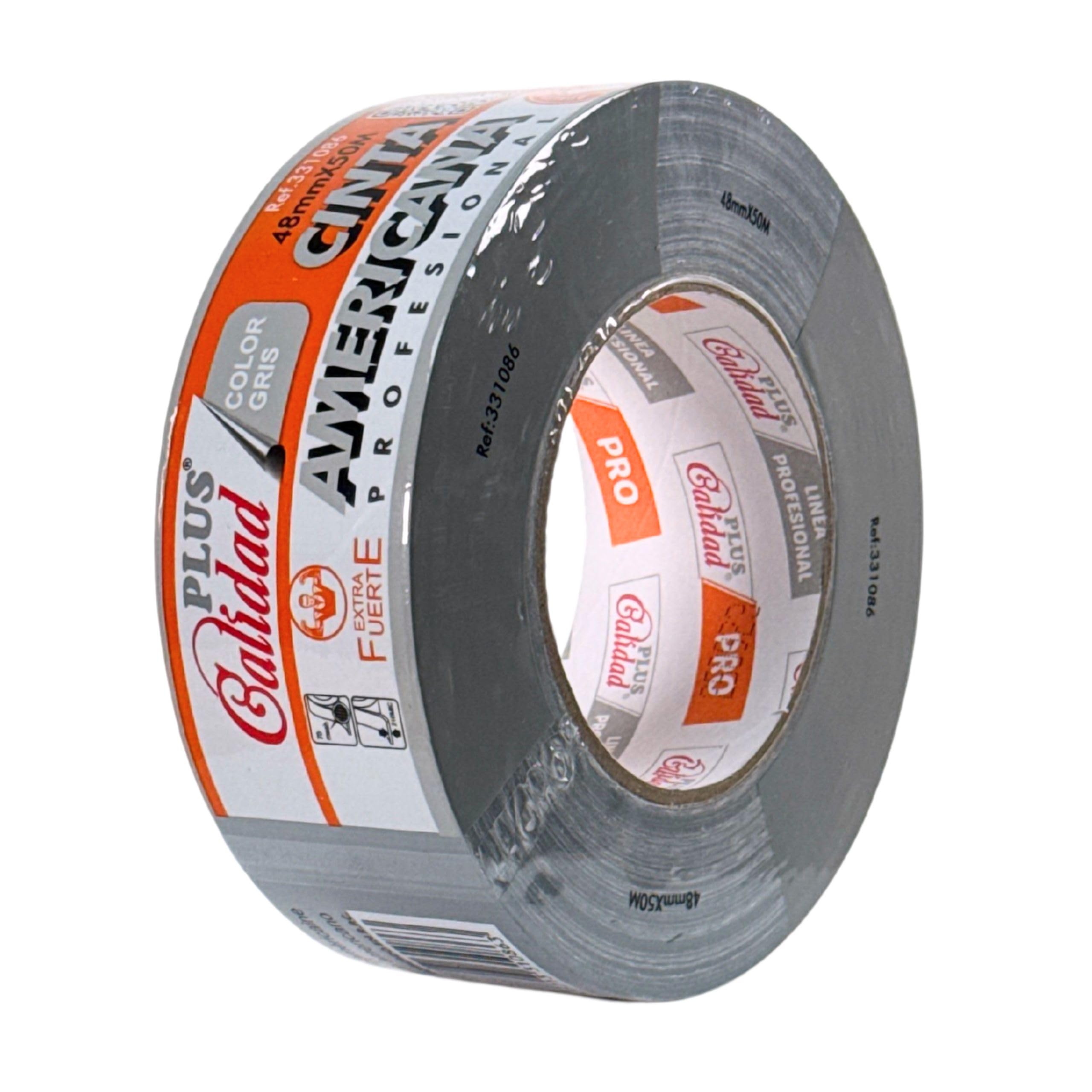 Cinta Americana Extrafuerte 48mm x 50m x 0.2mm Color Gris para Embalaje, Cajas de Cartón de Mudanzas, Reparación. Precinto para Sellados Seguros, Fuertes y Resistentes (01 Rollo Gris)