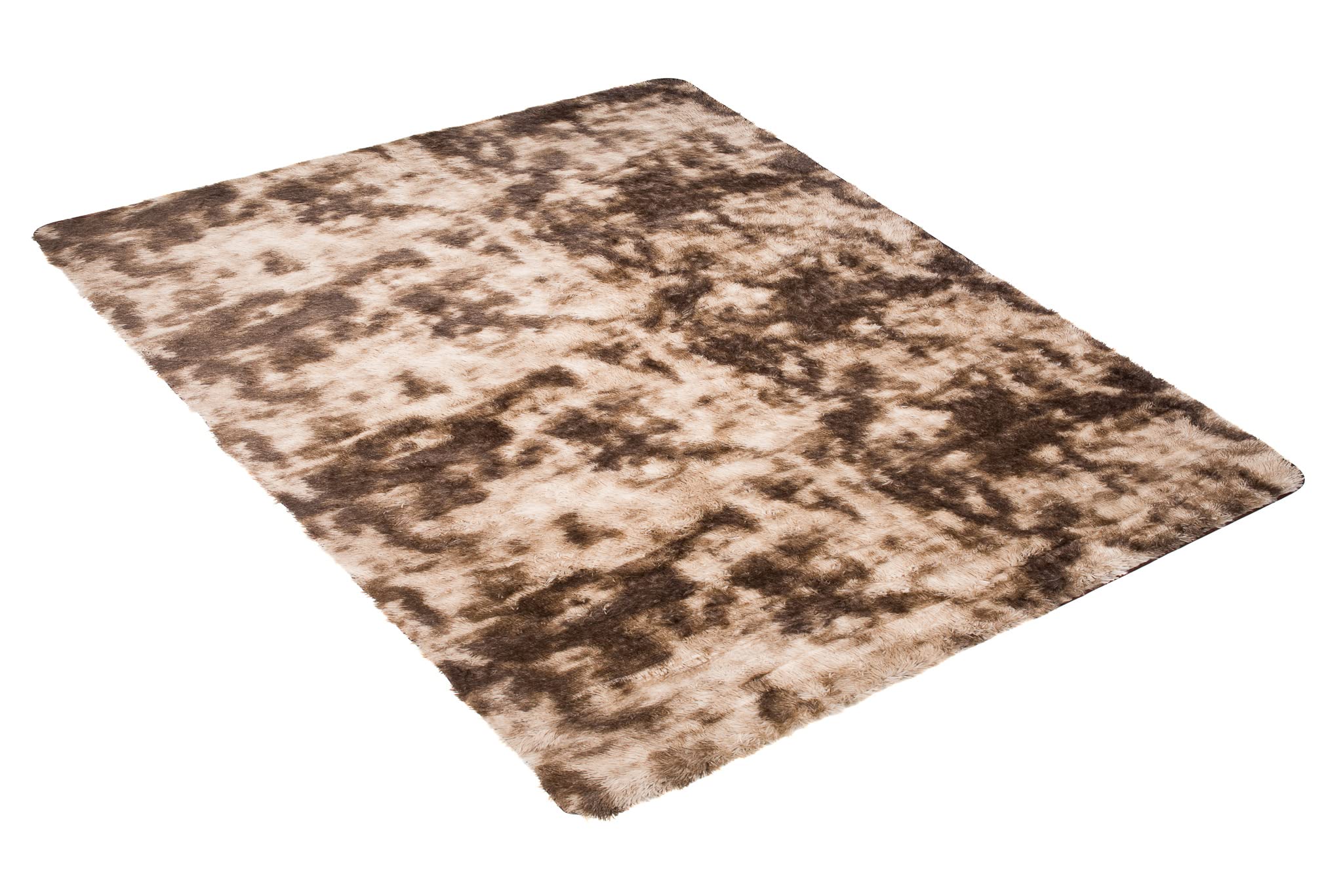 TAPISO Silk Dyed dywan antypoślizgowy, z krótkim włosiem, brązowy, piaskowy, farbowany, nowoczesny, abstrakcyjny, melanżowy, do salonu, sypialni, 160 x 230 cm