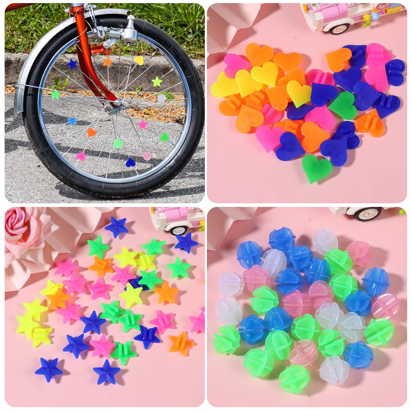 210 pezzi colorati raggi della bicicletta perline per bambini