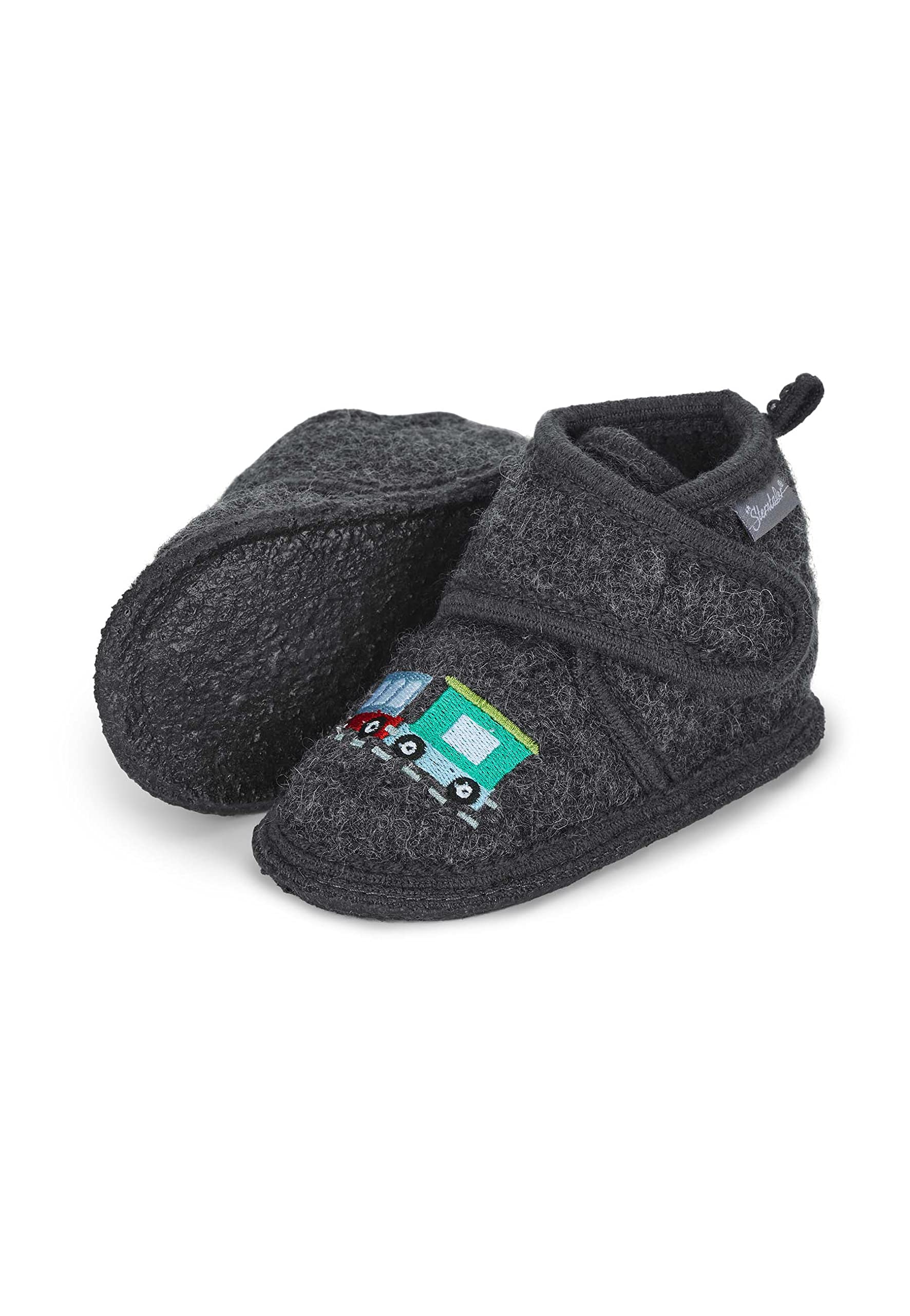 Sterntaler Baby Boys Slippers Railway Baby Shoes, iron grey, 2 UK Child