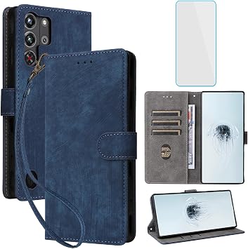 ZTE Nubia Red Magic 10 Pro/10 Pro+/10s Pro Wallet Phone Case with Screen Protector RFID Blocking Leather Women Men Phone Case for RedMagic 10 Pro Plus RedMagic10s Pro Blue