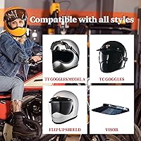 Vista 6 de TT&CO - Casco de motocicleta retro TCSGG01 Toecutter Rainbow para motocicleta, casco de cara completa aprobado por DOT (rojo)