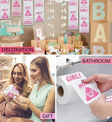 Miniatura 5 de Holy It's a Girl! Regalo de papel higiénico impreso para revelación de género, divertido rollo para niñas, regalos de fiesta de baby shower, broma,